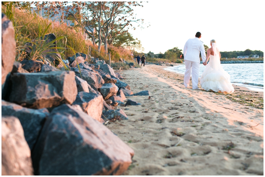 Chesapeake Bay Beach Club Wedding Photographer - Sunset Beach Love Portrait