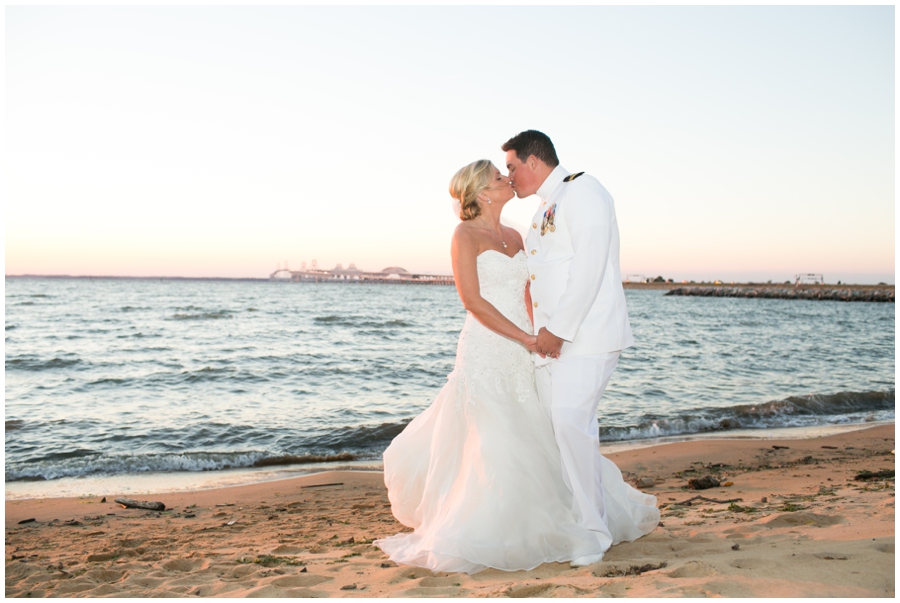 Chesapeake Bay Beach Club Wedding Photographer - Sunset Beach Love Portrait