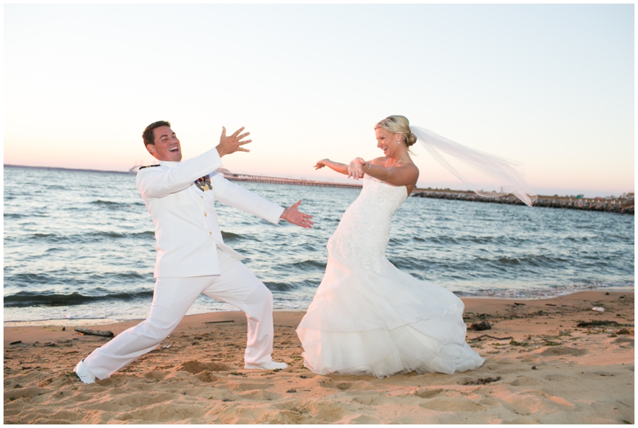 Chesapeake Bay Beach Club Wedding Photographer - Sunset Beach Love Portrait