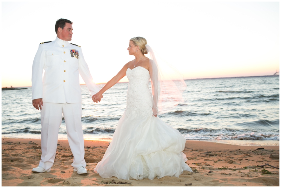 Chesapeake Bay Beach Club Wedding Photographer - Sunset Beach Love Portrait