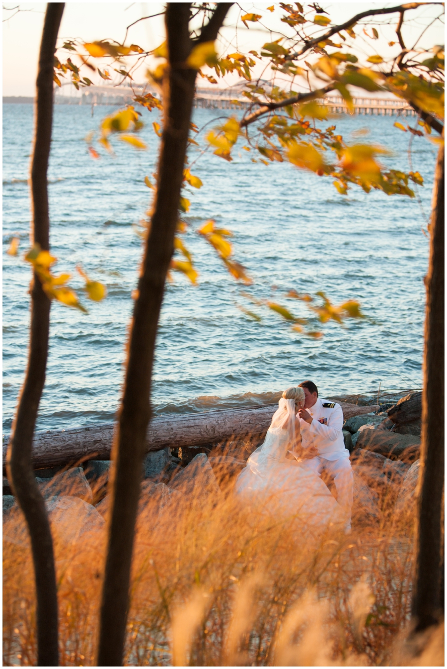 Chesapeake Bay Beach Club Wedding Photographer - Sunset Beach Love Portrait