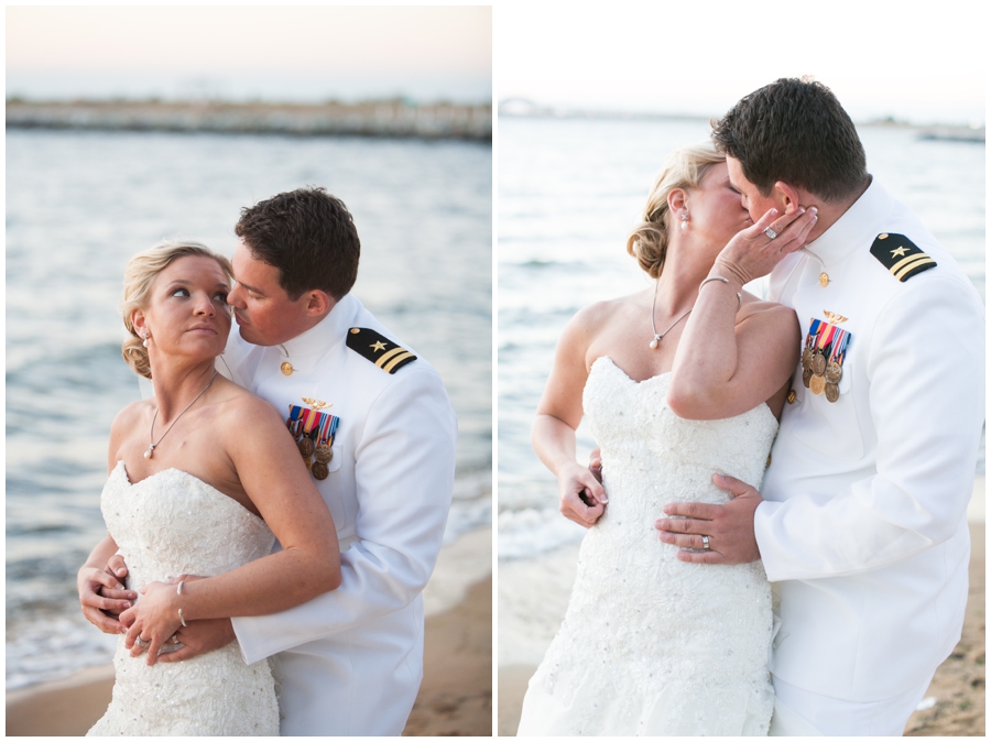 Chesapeake Bay Beach Club Wedding Photographer - Sunset Beach Love Portrait