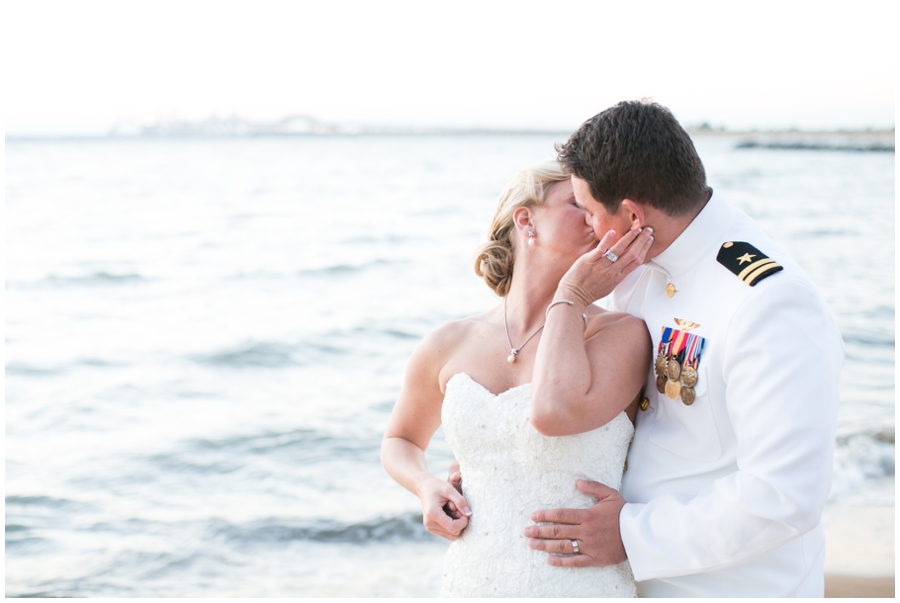 Chesapeake Bay Beach Club Wedding Photographer - Sunset Beach Love Portrait