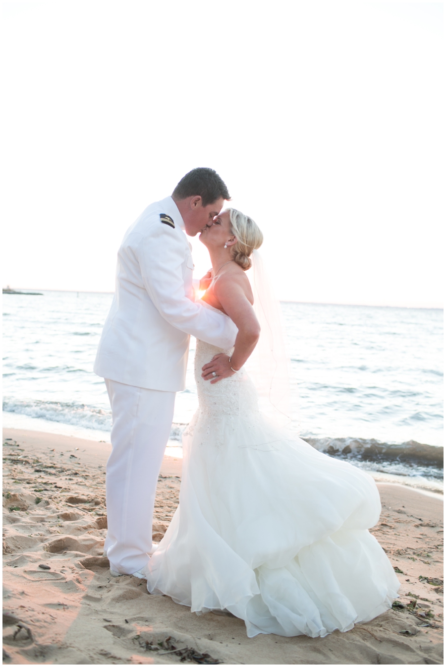 Chesapeake Bay Beach Club Wedding Photographer - Sunset Beach Love Portrait