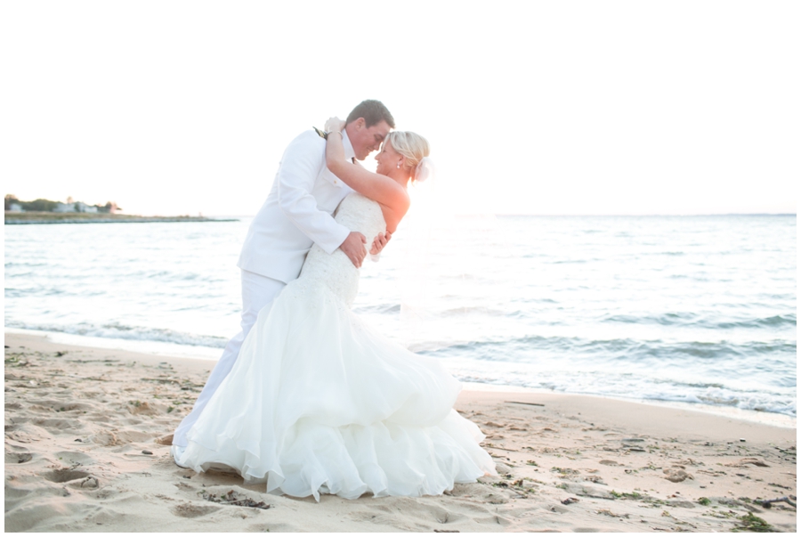 Chesapeake Bay Beach Club Wedding Photographer - Sunset Beach Love Portrait