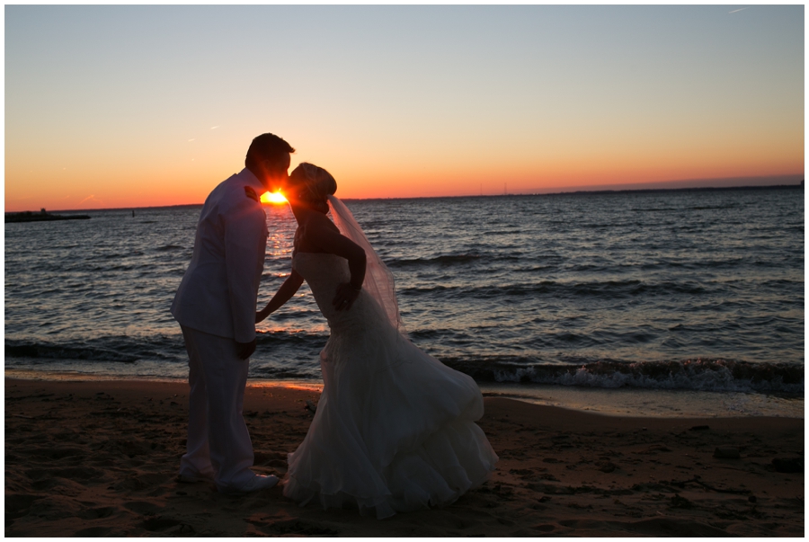 Chesapeake Bay Beach Club Wedding Photographer - Sunset Beach Love Portrait