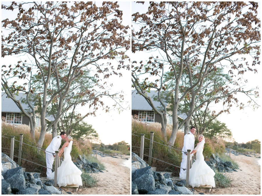 Chesapeake Bay Beach Club Military Wedding Photographer - Beach Love Portrait