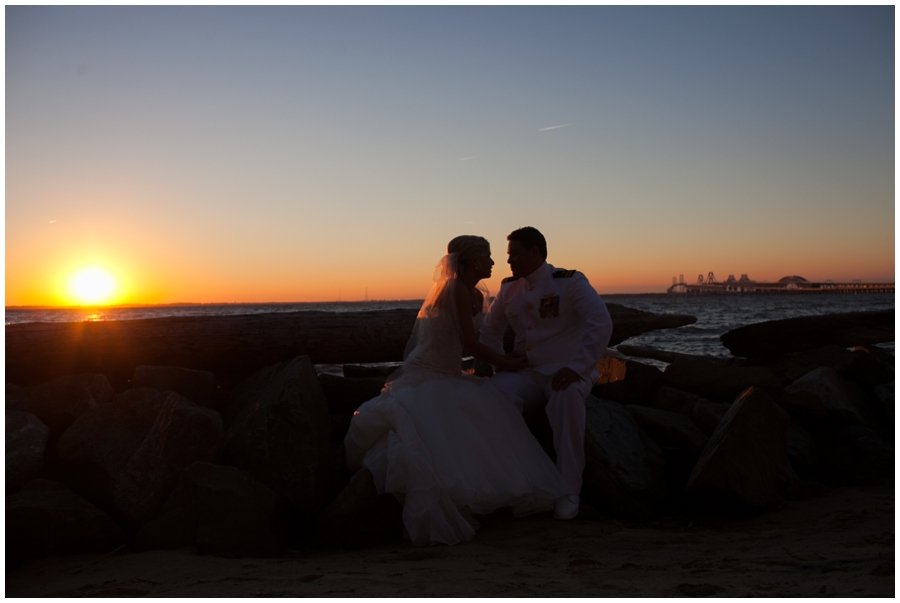 Chesapeake Bay Beach Club Wedding Photographer - Sunset Beach Love Portrait