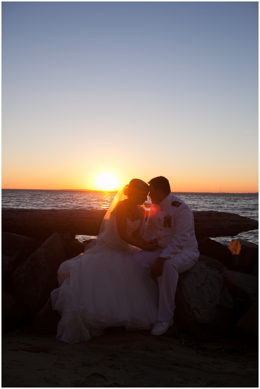 Chesapeake Bay Beach Club Wedding Photographer - Sunset Beach Love Portrait