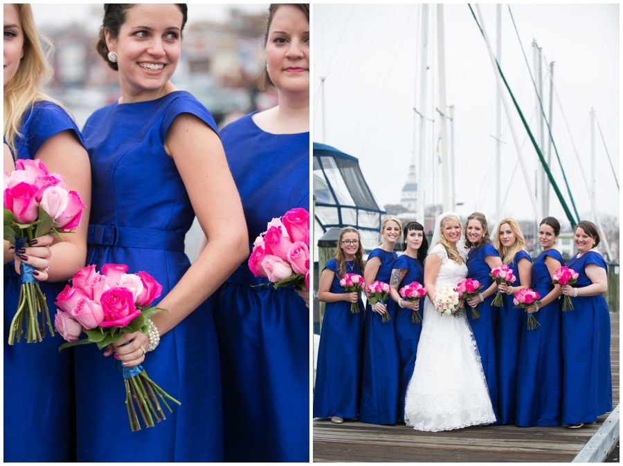 City Dock Annapolis Wedding Party Photograph