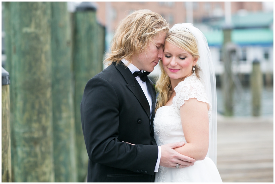 City Dock Annapolis Wedding Photography - Winter Romantic Portrait