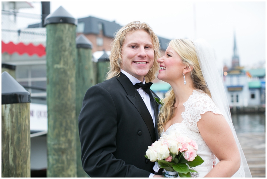 City Dock Annapolis Wedding Photography - Winter Romantic Portrait