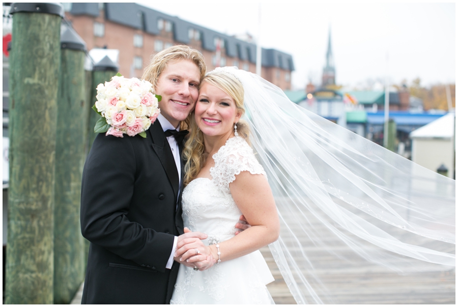 City Dock Annapolis Wedding Photography - Winter Romantic Portrait