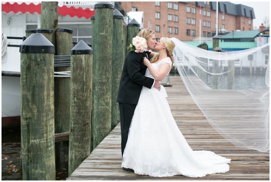 City Dock Annapolis Wedding Photography - Winter Romantic Portrait