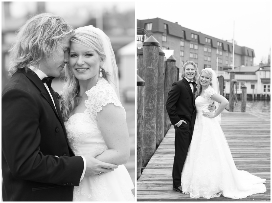 City Dock Annapolis Wedding Photography - Winter Romantic Portrait