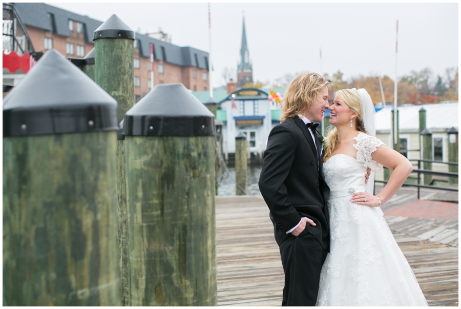 City Dock Annapolis Wedding Photography - Winter Romantic Portrait