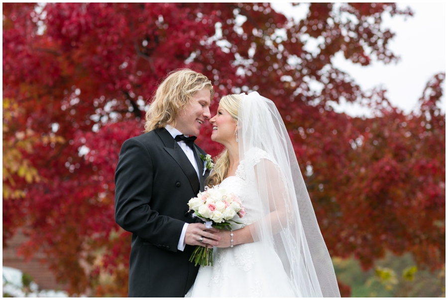 Sheraton Annapolis Winter Wedding Photographer - Red tree wedding photograph