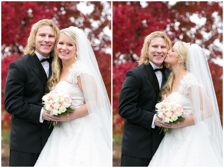 Sheraton Annapolis Winter Wedding Photographer - Red tree love portrait