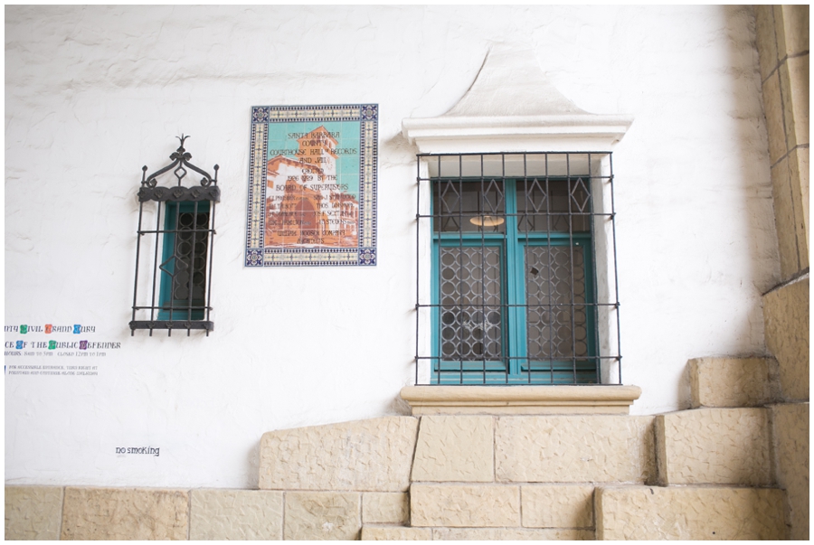 Santa Barbara Teal Courthouse Window - Traveling Wedding Photographer