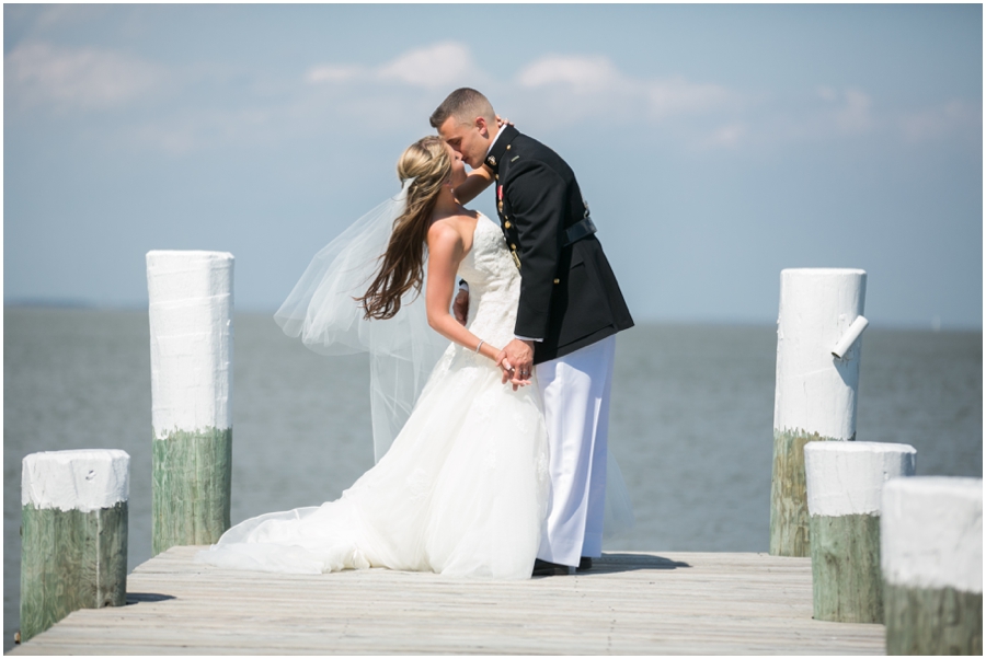 Military Celebrations at the Bay Photographer - Chesapeake Bay bride and groom