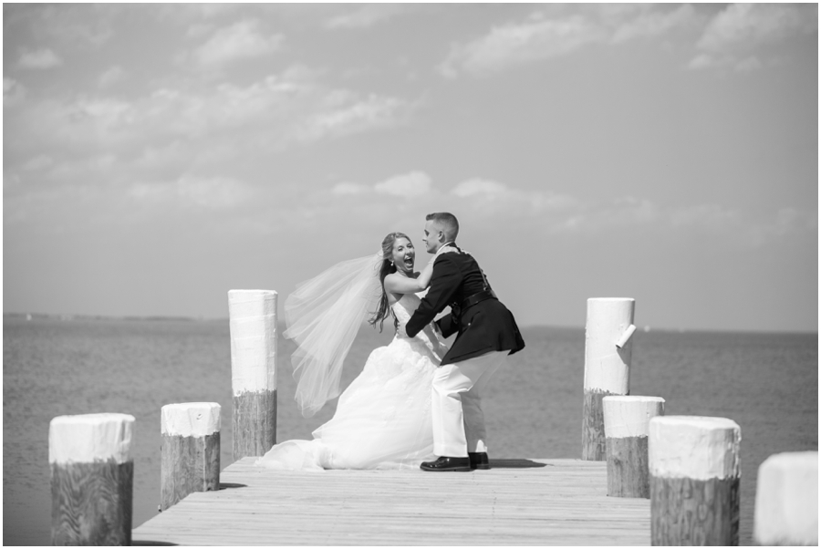 Military Celebrations at the Bay Photographer - Chesapeake Bay bride and groom