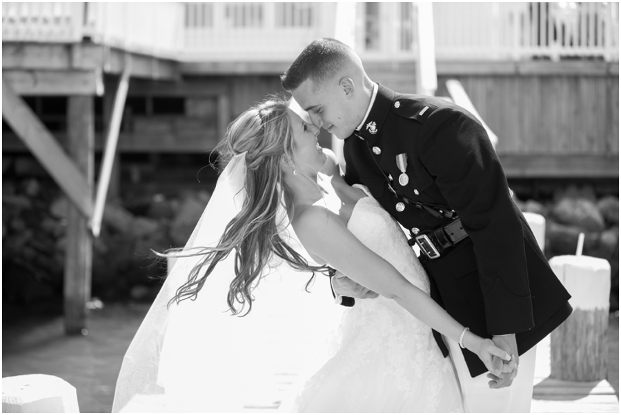 Military Celebrations at the Bay Wedding Photographer - Chesapeake Bay bride and groom