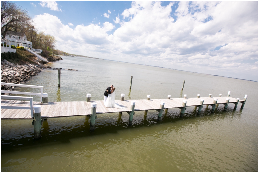 Military Celebrations at the Bay Wedding Photographer - Chesapeake Bay bride and groom