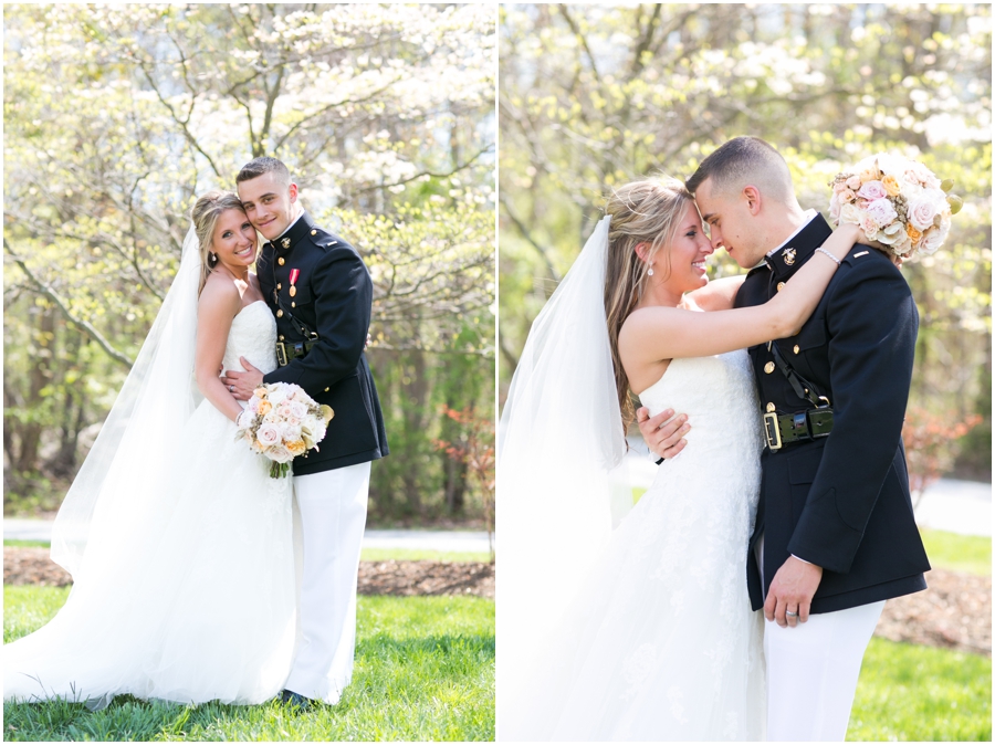 Military Celebrations at the Bay Wedding Photographer - Spring bride and groom