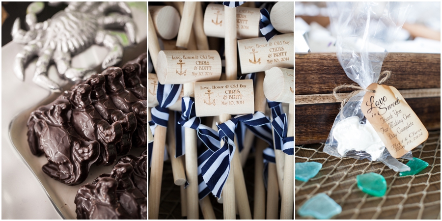 Silver Swan Bayside Reception - Bay Imprint Crab Mallet Favors