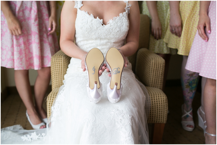 Sheraton Hunt Valley Wedding Photographer - Getting Ready - I Do bridal shoes