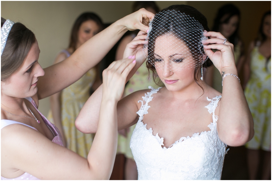 Sheraton Hunt Valley Wedding Photographer - Getting Ready - Birdcage veil