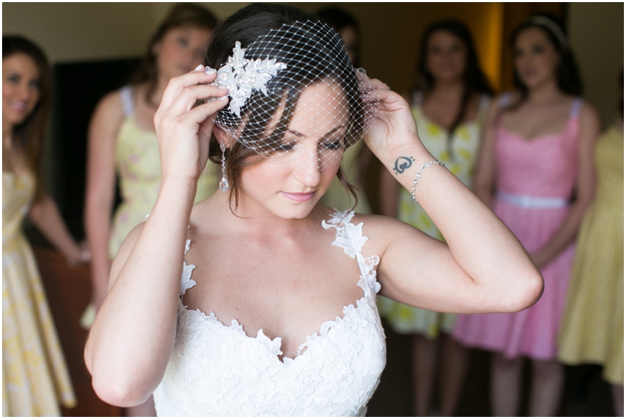 Sheraton Hunt Valley Wedding Photographer - Getting Ready - Birdcage veil