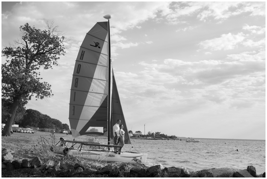 Buttonwood Beach Engagement Photographer - Catamaran love photo