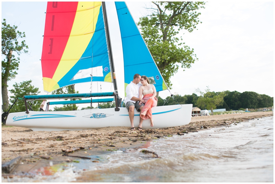 Buttonwood Beach Engagement Photographer - Catamaran love photo