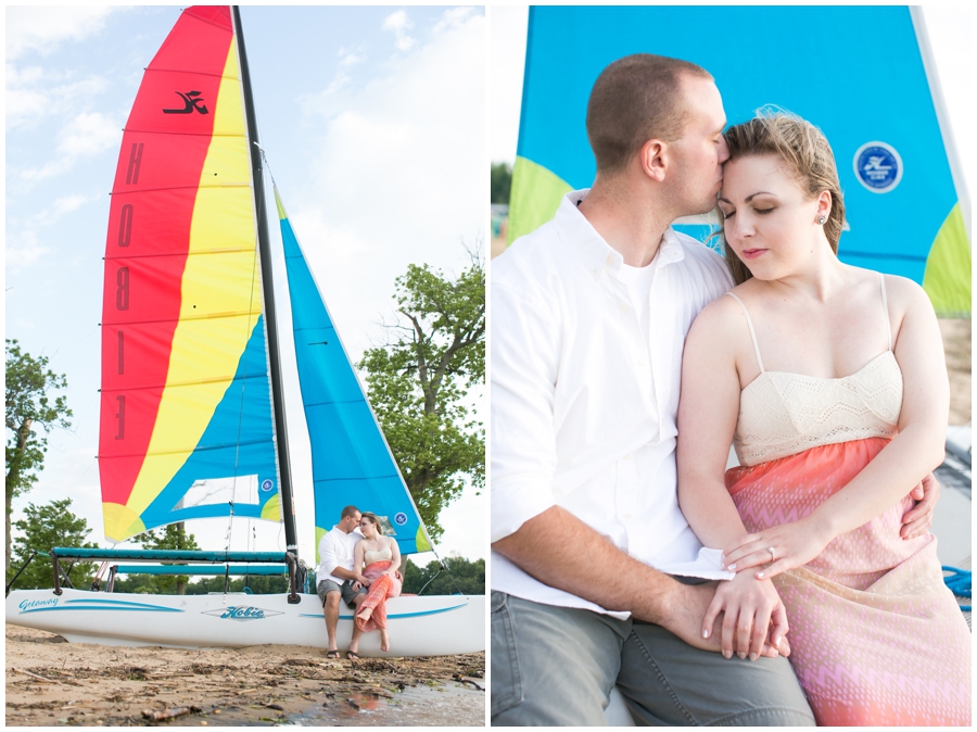 Buttonwood Beach Engagement Photographer - Catamaran love photo