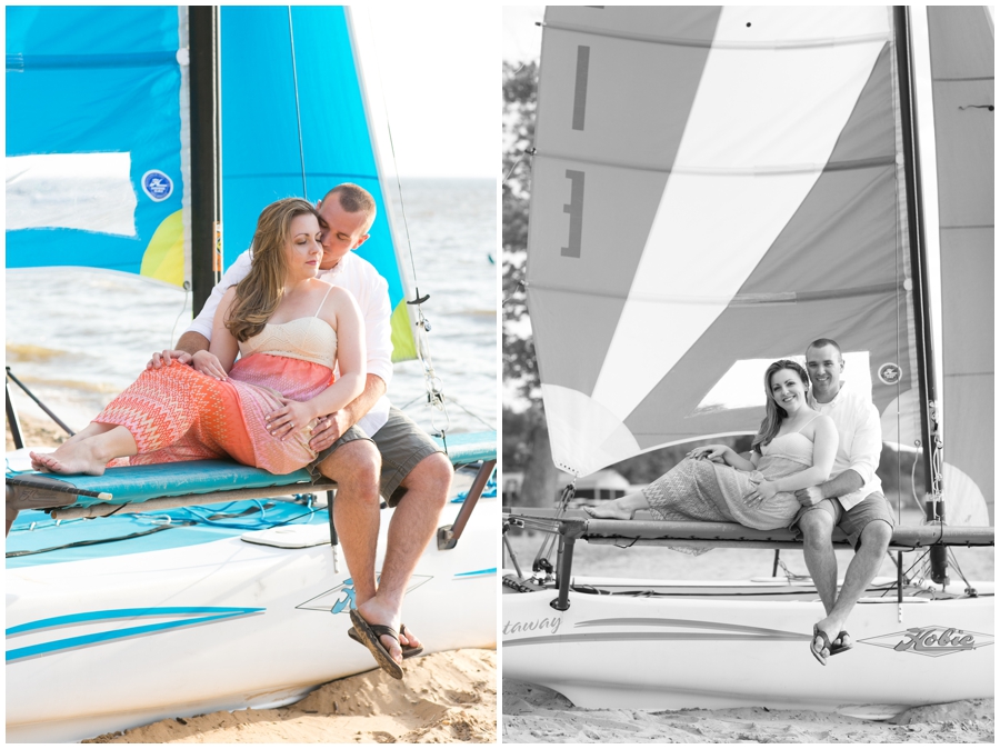 Buttonwood Beach Engagement Photographer - Catamaran love photo