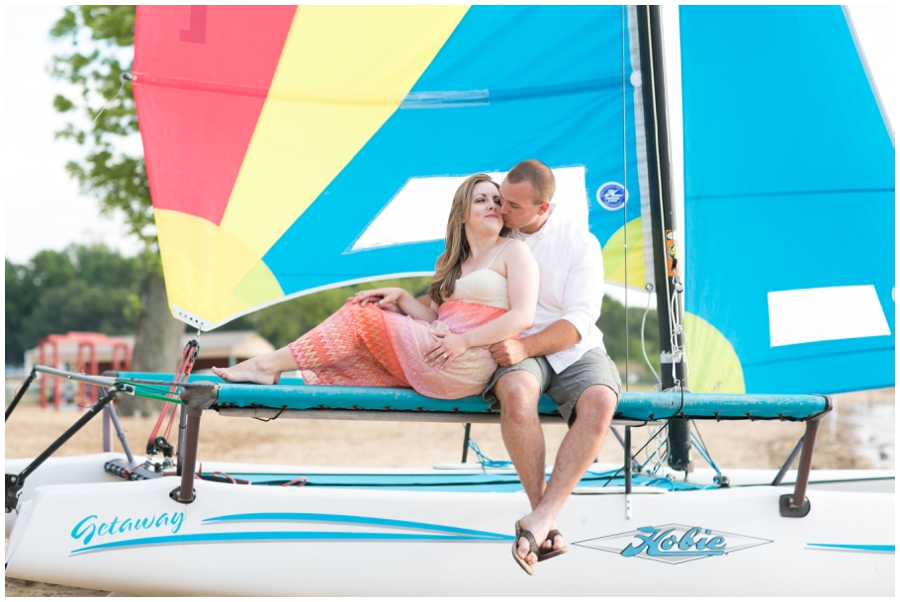 Buttonwood Beach Engagement Photographer - Catamaran love photo