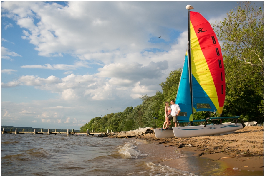 Buttonwood Beach Engagement Photographer - Catamaran love photo