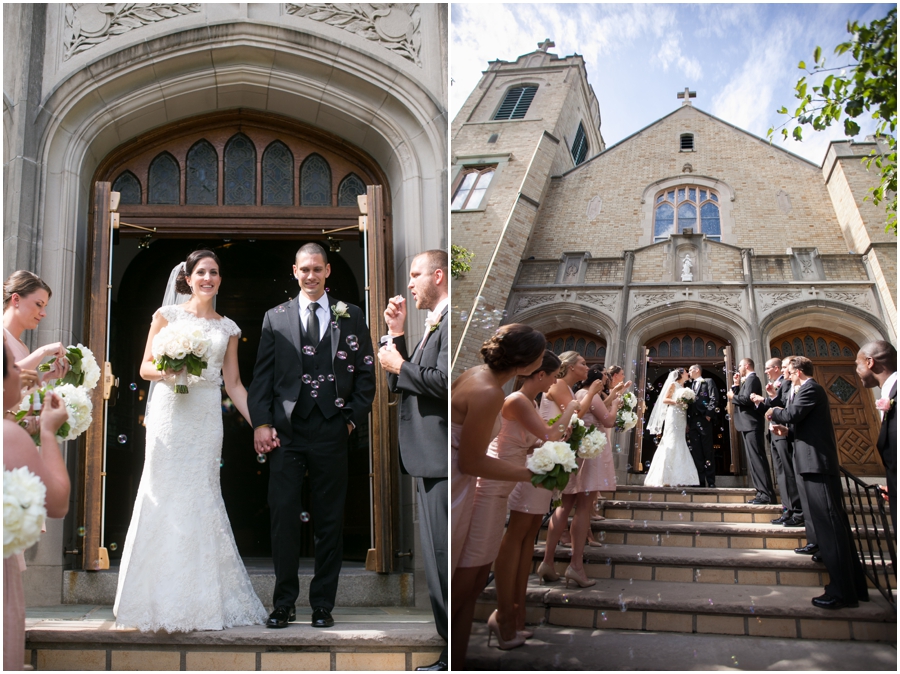 St Mary's Church Pompton Lakes Wedding Photographer - Bubbles Exit