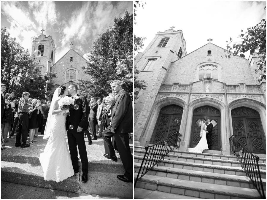 St Mary's Church Pompton Lakes Wedding Photographer - Bubbles Exit