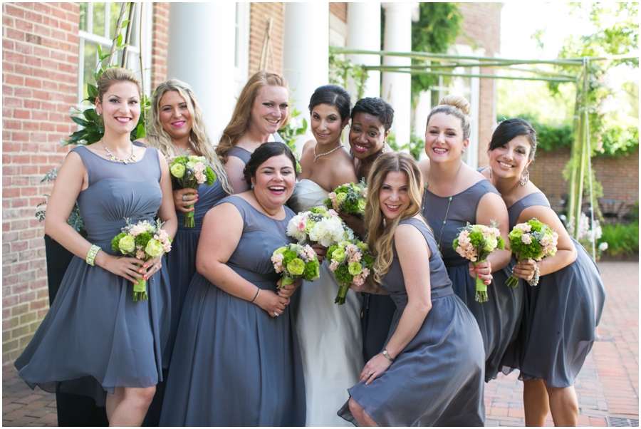 The Tidewater Inn Wedding Photographer -  Betsy Robinson's Bridal - Alfred Angelo grey Bridesmaid