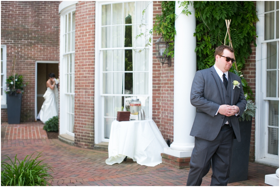 The Tidewater Inn Wedding Photographer -  First look - Flower Follies