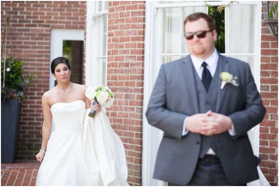 The Tidewater Inn Easton Wedding Photographer -  First look - Flower Follies