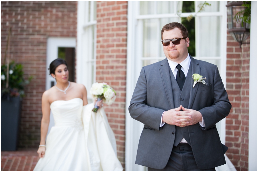 The Tidewater Inn Easton Wedding Photographer -  First look - Flower Follies