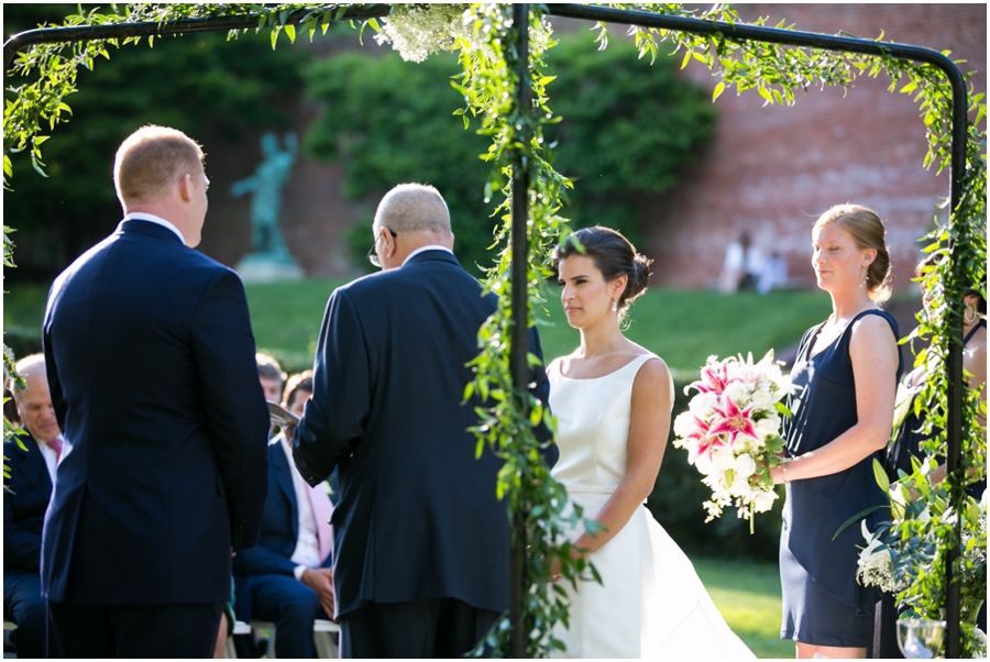 Evergreen Mansion Outdoor Ceremony - Baltimore Garden Wedding Photographer