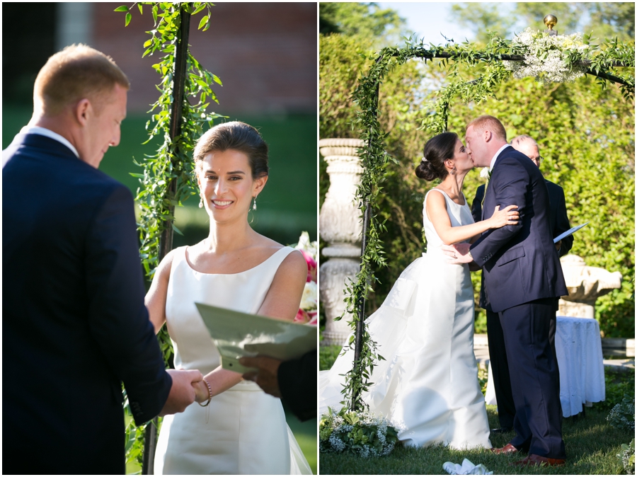 Evergreen Mansion Outdoor Ceremony - Baltimore Garden Wedding Photographer