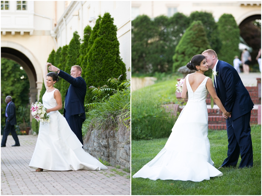 Amsale Gown - Evergreen Museum Wedding Photographer - Baltimore Garden Wedding Photographs