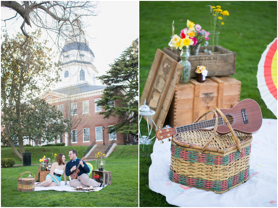 XOXO Vintage Rentals - State House Picnic Engagement Session