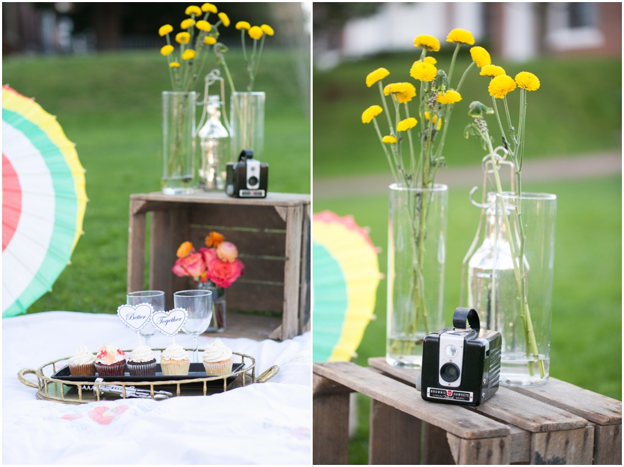 Just Simply Delicious Wedding Cupcakes - XOXO Vintage Rentals - Styled Picnic Engagement Session