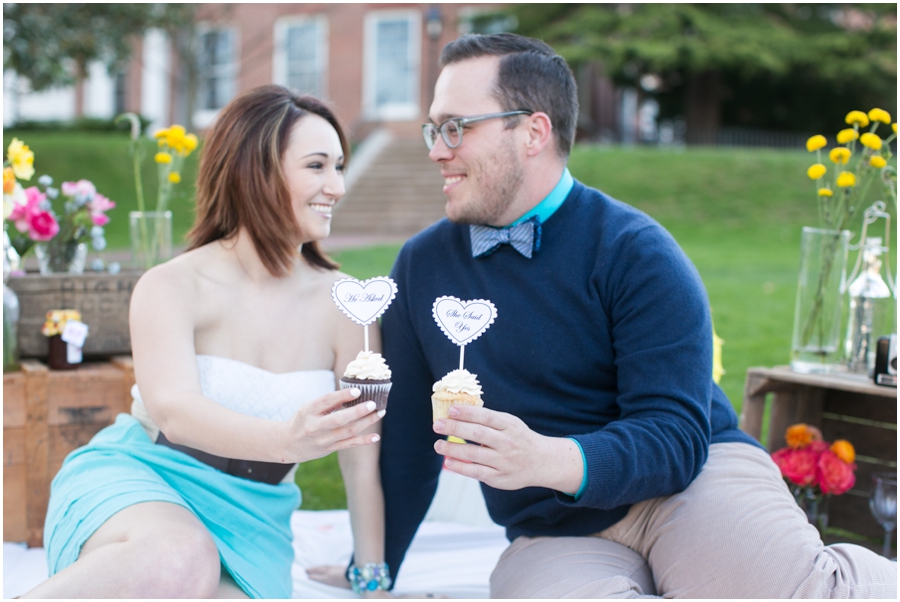 Just Simply Delicious Wedding Cupcakes - Styled Picnic Engagement Photograph